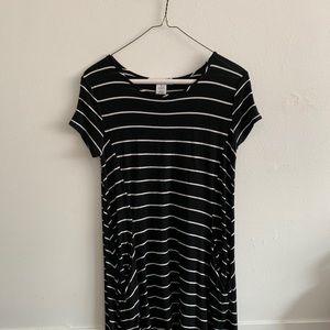 Black striped dress